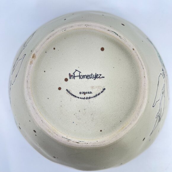 in homestylez ceramic bowl with bird design 8" x 4 1/2" - Picture 6 of 6